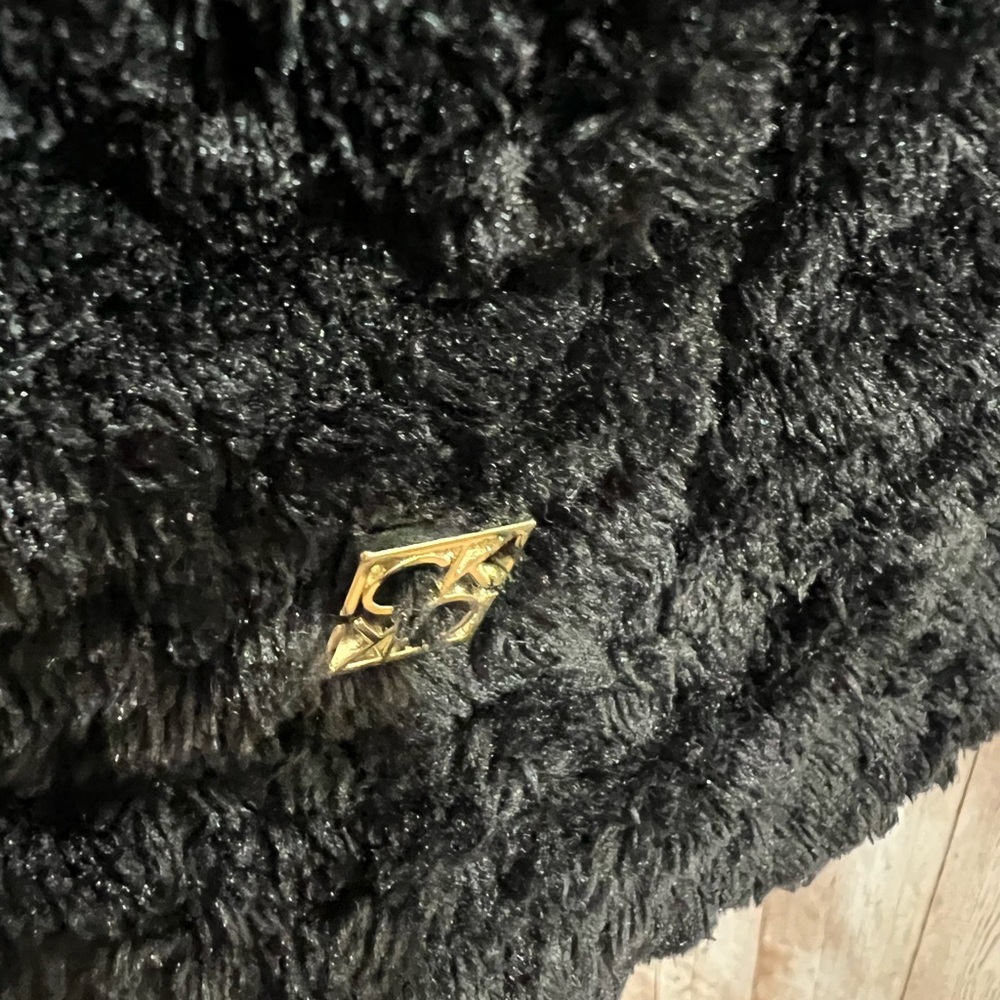 Calvin Klein Black Faux Fur‎ Vest with High Collar - Picture 4 of 8